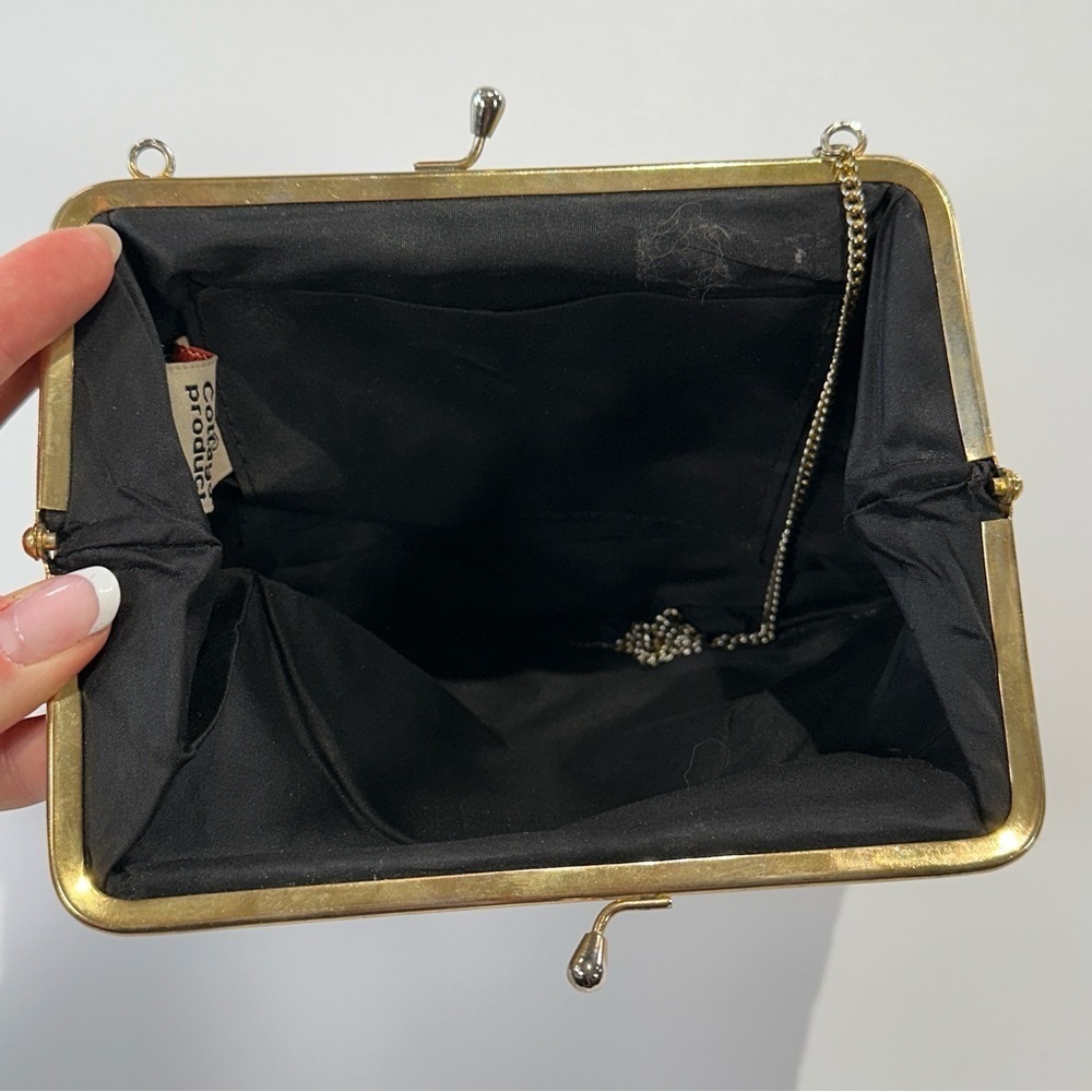 Cottage Product silk evening clutch paisley gold black - Picture 7 of 13